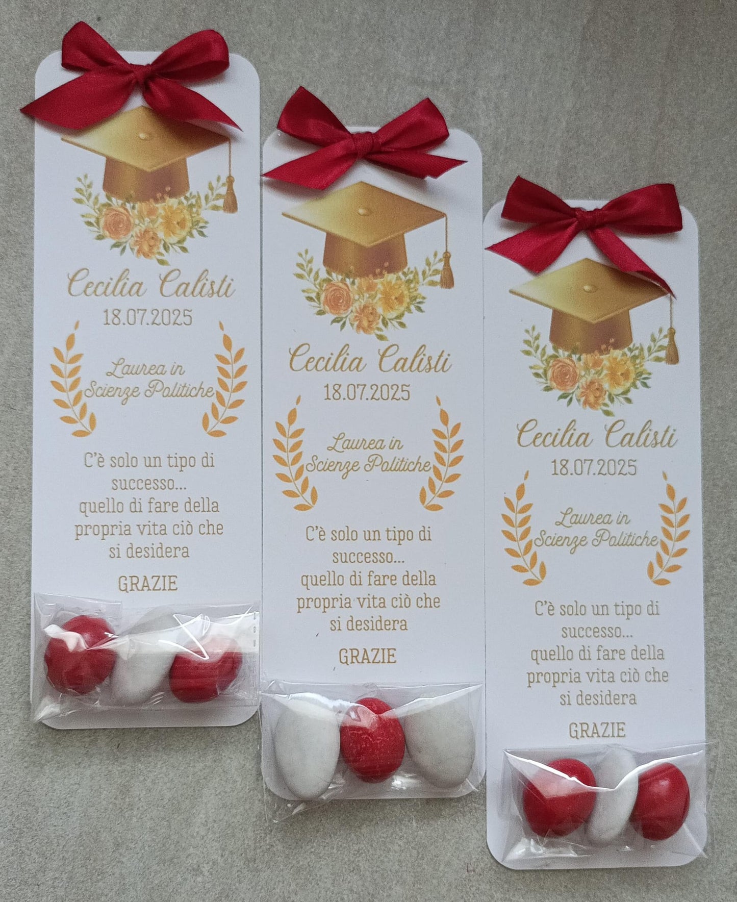 Segnaposto Laurea con confetti