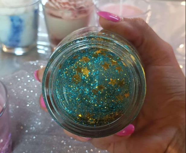 Magic Candle con Acqua e Brillantini