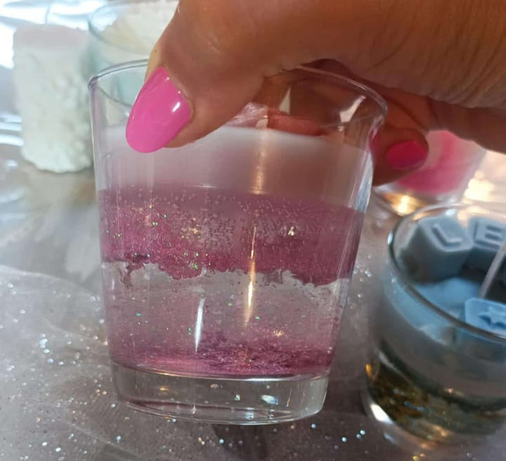 Magic Candle con Acqua e Brillantini